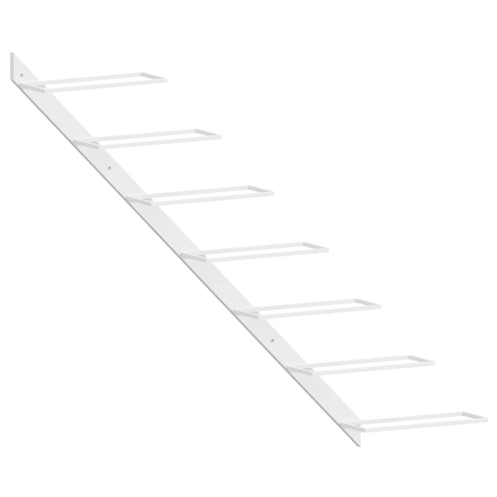 vidaXL Wall-mounted Wine Rack for 7 Bottles White Metal 2