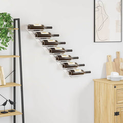 vidaXL Wall-mounted Wine Rack for 7 Bottles White Metal 3