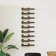 vidaXL Wall-mounted Wine Rack for 9 Bottles White Iron 1
