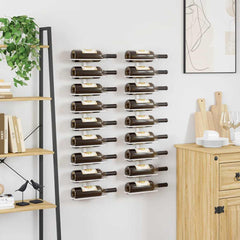 vidaXL Wall-mounted Wine Rack for 9 Bottles 2 pcs White Iron 3