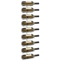 vidaXL Wall-mounted Wine Rack for 9 Bottles 2 pcs White Iron 4