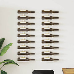 vidaXL Wall-mounted Wine Rack for 9 Bottles 2 pcs White Iron 1