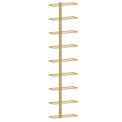vidaXL Wall-mounted Wine Rack for 9 Bottles 2 pcs Gold Iron 4