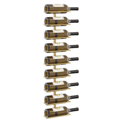 vidaXL Wall-mounted Wine Rack for 9 Bottles 2 pcs Gold Iron 5