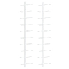 vidaXL Wall-mounted Wine Rack for 10 Bottles 2 pcs White Metal 2
