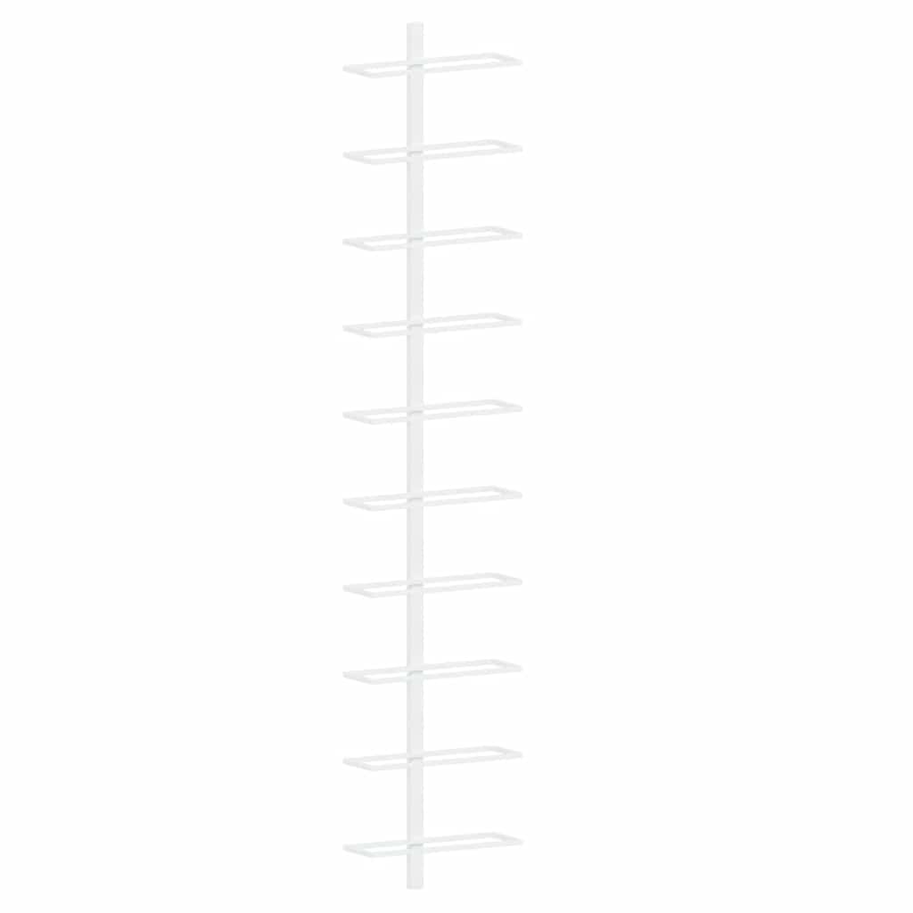 vidaXL Wall-mounted Wine Rack for 10 Bottles 2 pcs White Metal 5