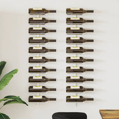 vidaXL Wall-mounted Wine Rack for 10 Bottles 2 pcs White Metal 1