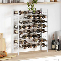 vidaXL Wine Rack for 48 Bottles White Metal 3