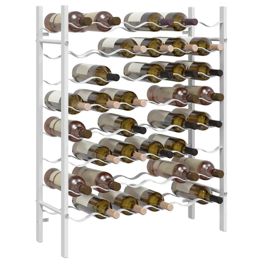 vidaXL Wine Rack for 48 Bottles White Metal 4