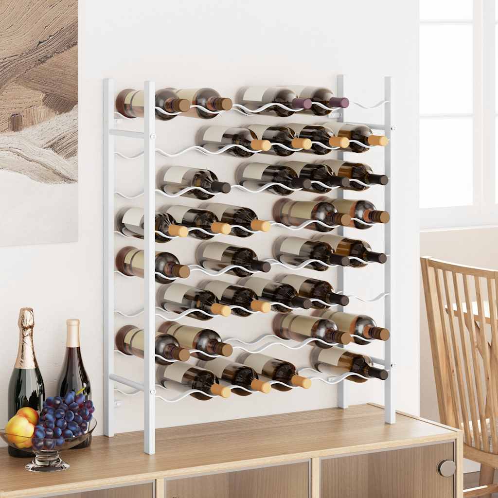 vidaXL Wine Rack for 48 Bottles White Metal 1