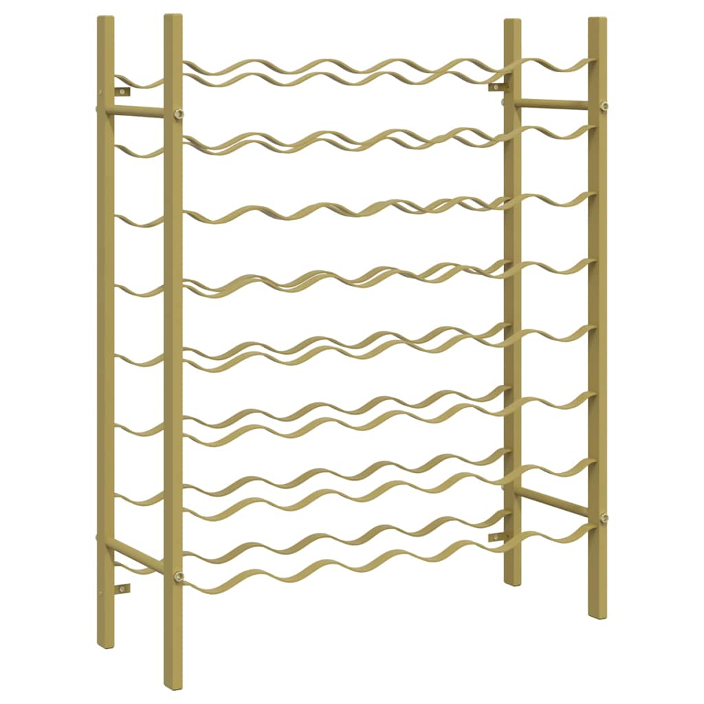 vidaXL Wine Rack for 48 Bottles Gold Metal 2