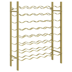 vidaXL Wine Rack for 48 Bottles Gold Metal 2