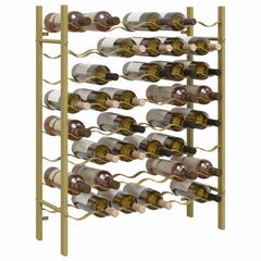 vidaXL Wine Rack for 48 Bottles Gold Metal 4