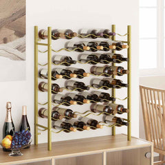 vidaXL Wine Rack for 48 Bottles Gold Metal 1
