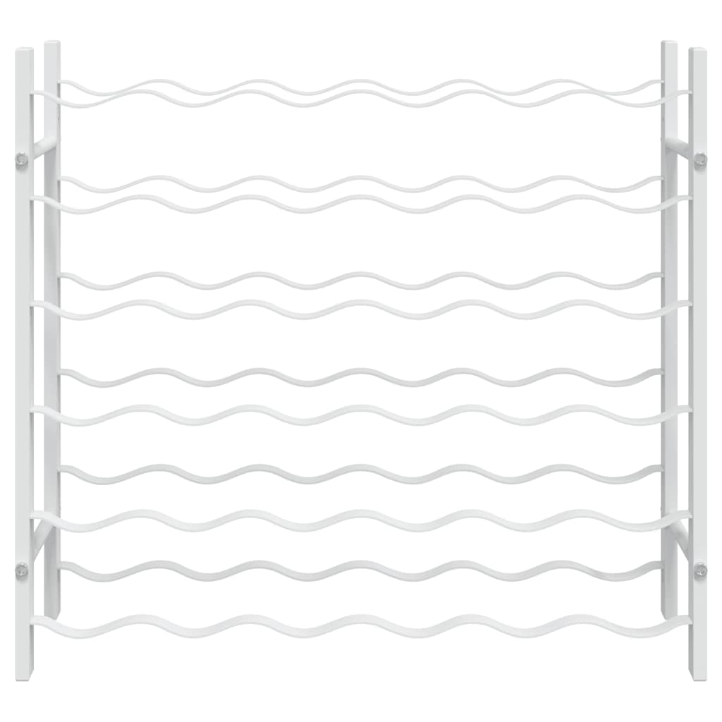 vidaXL Wine Rack for 36 Bottles White Metal 5