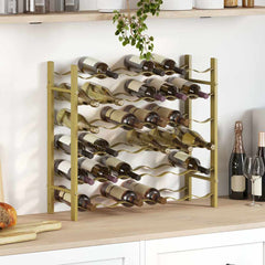 vidaXL Wine Rack for 36 Bottles Gold Metal 3