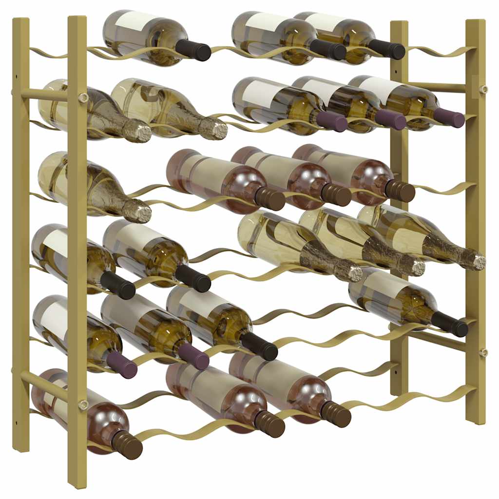 vidaXL Wine Rack for 36 Bottles Gold Metal 4
