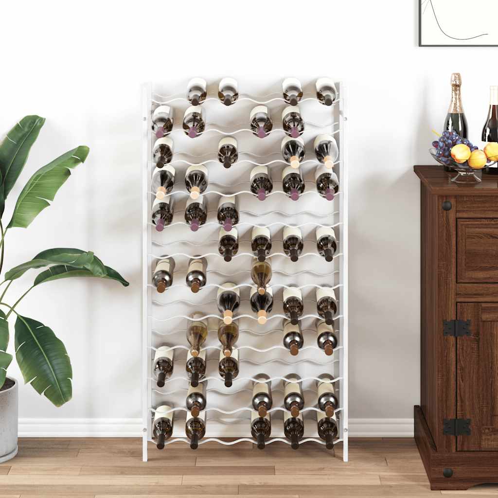 vidaXL Wine Rack for 72 Bottles White Metal 1