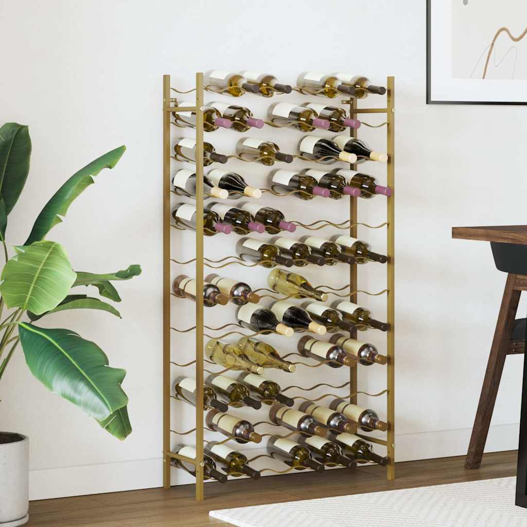 vidaXL Wine Rack for 72 Bottles Gold Metal 3