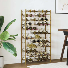 vidaXL Wine Rack for 72 Bottles Gold Metal 3