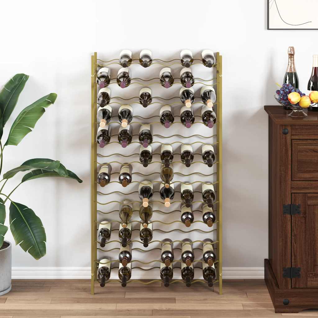vidaXL Wine Rack for 72 Bottles Gold Metal 1