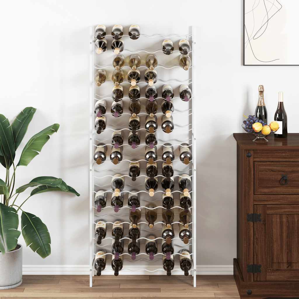 vidaXL Wine Rack for 96 Bottles White Metal 1