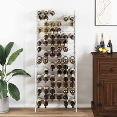vidaXL Wine Rack for 96 Bottles White Metal 1