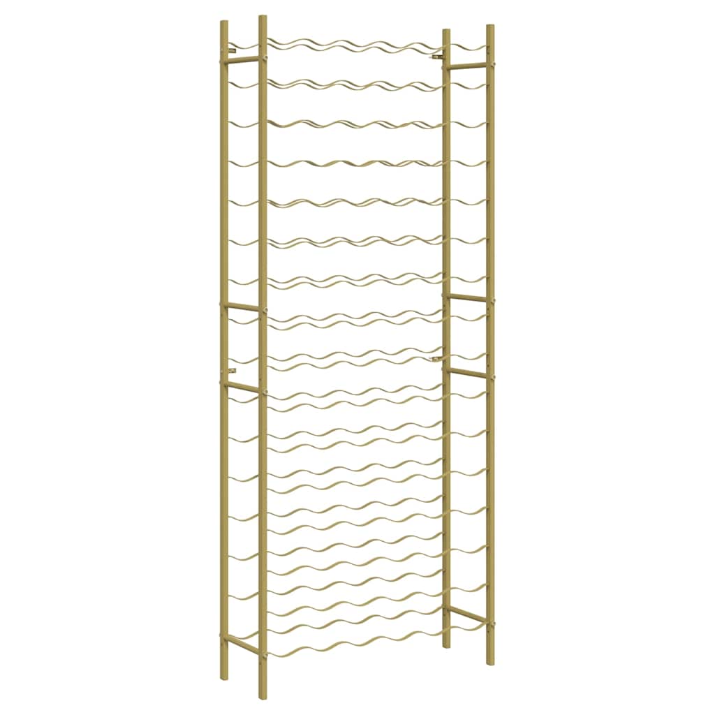 vidaXL Wine Rack for 96 Bottles Gold Metal 2