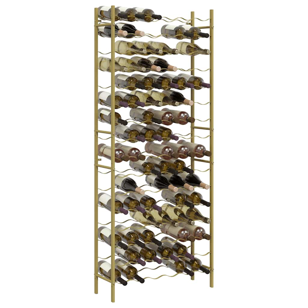 vidaXL Wine Rack for 96 Bottles Gold Metal 4