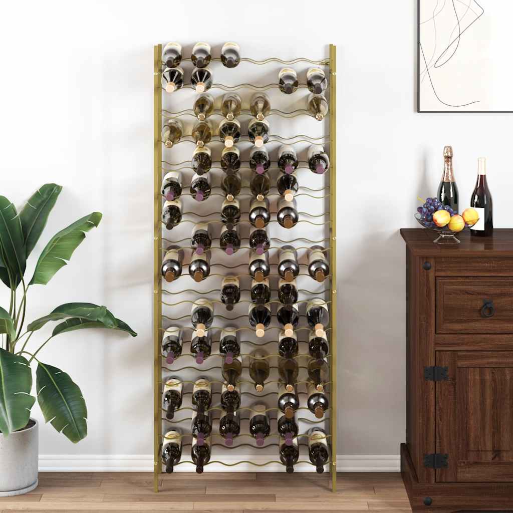 vidaXL Wine Rack for 96 Bottles Gold Metal 1