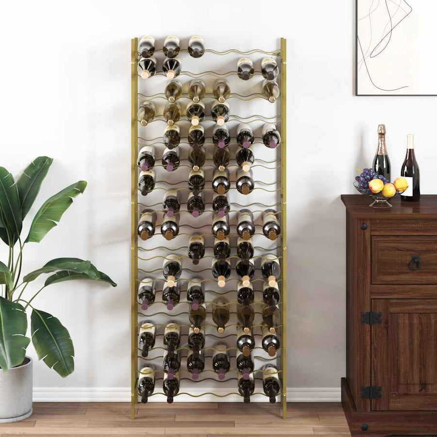 vidaXL Wine Rack for 96 Bottles Gold Metal 1