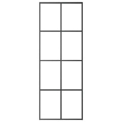 Sliding Door ESG Glass and Aluminium 76 x 205 cm Black Transparent
