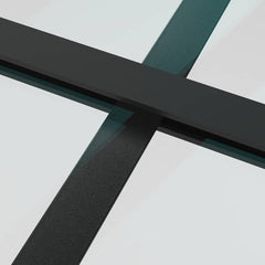 Sliding Door ESG Glass and Aluminium 76 x 205 cm Black Transparent