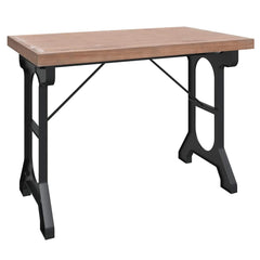 vidaXL Dining Table 110x65x82 cm Solid Wood Fir and Iron 2