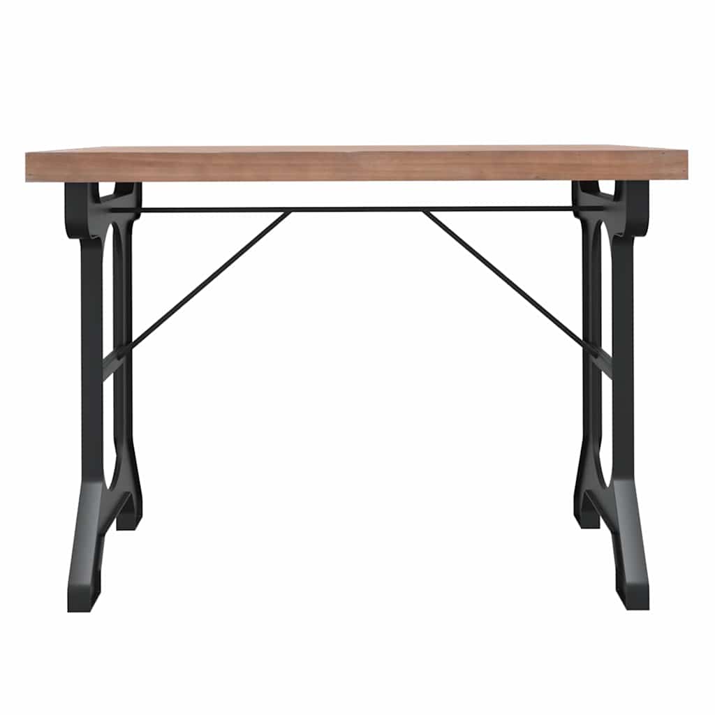 vidaXL Dining Table 110x65x82 cm Solid Wood Fir and Iron 3