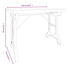 vidaXL Dining Table 110x65x82 cm Solid Wood Fir and Iron 6