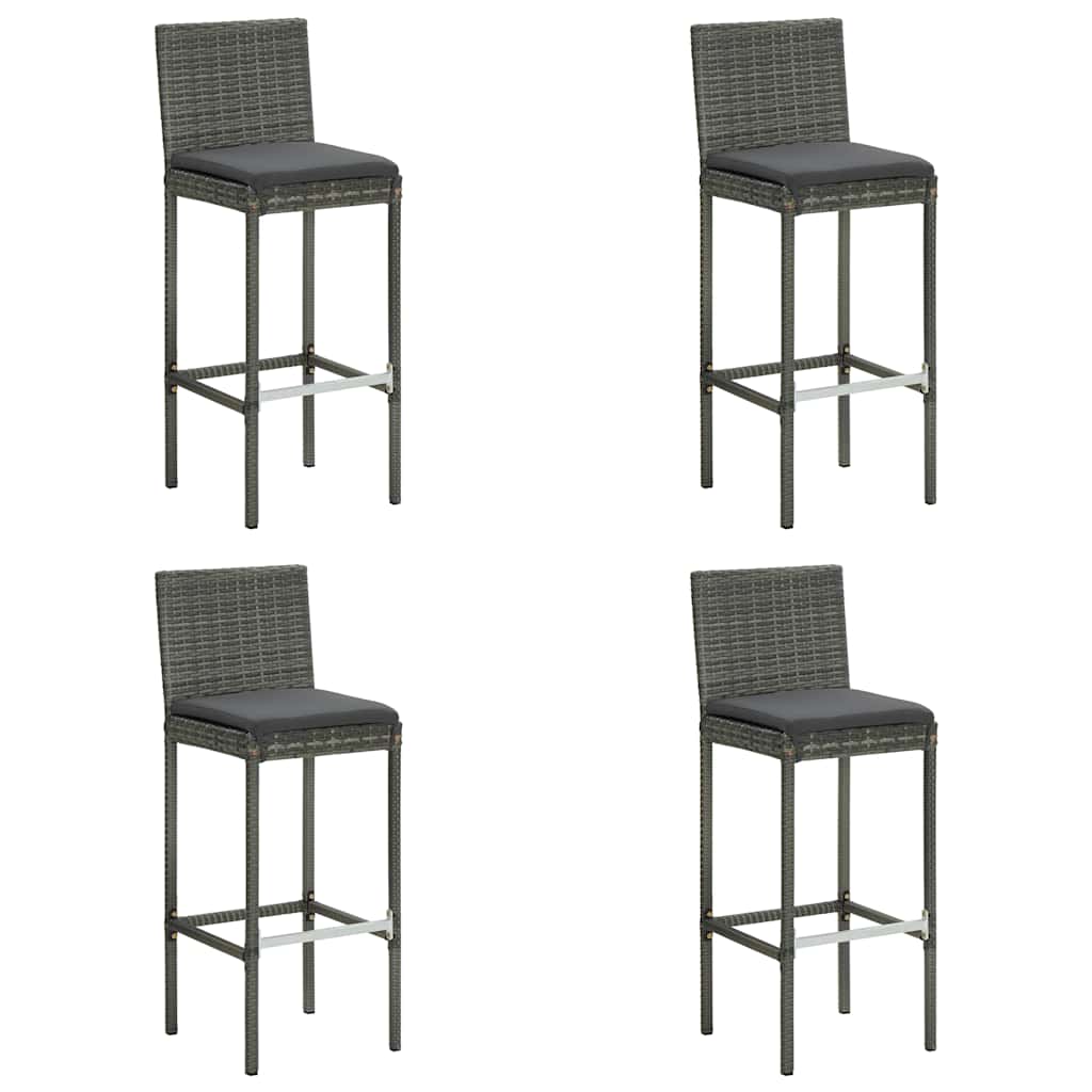 Garden Bar Cushions Poly Rattan Grey