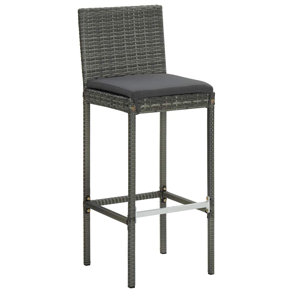 Garden Bar Cushions Poly Rattan Grey