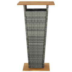 5 Piece Garden Bar Set with Cushions Poly Rattan Grey 60 cm 60 cm 4