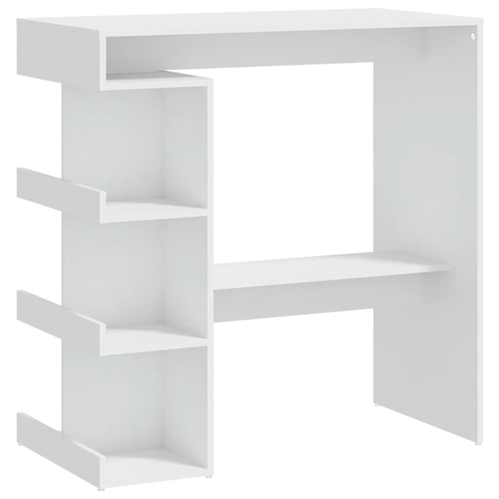 vidaXL Bar Table with Storage Rack White 100x50x101.5 cm Engineered Wood 2