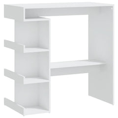 vidaXL Bar Table with Storage Rack White 100x50x101.5 cm Engineered Wood 2