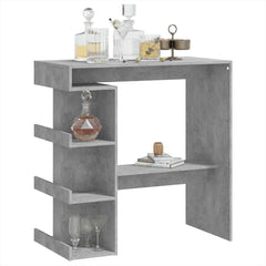 vidaXL Bar Table with Storage Rack Concrete Grey 100x50x101.5cm Engineered Wood 4