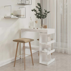 vidaXL Bar Table with Storage Rack High Gloss White 100x50x101.5 cm 3