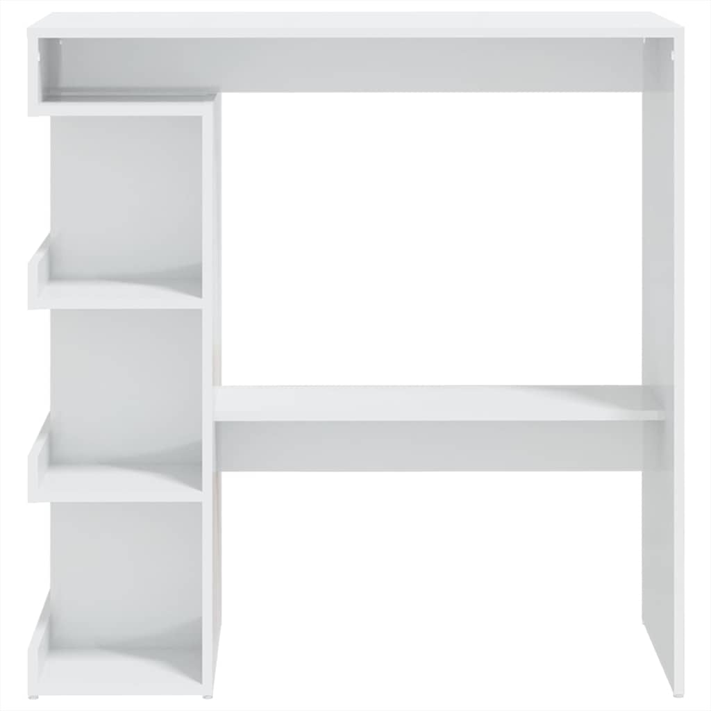 vidaXL Bar Table with Storage Rack High Gloss White 100x50x101.5 cm 5