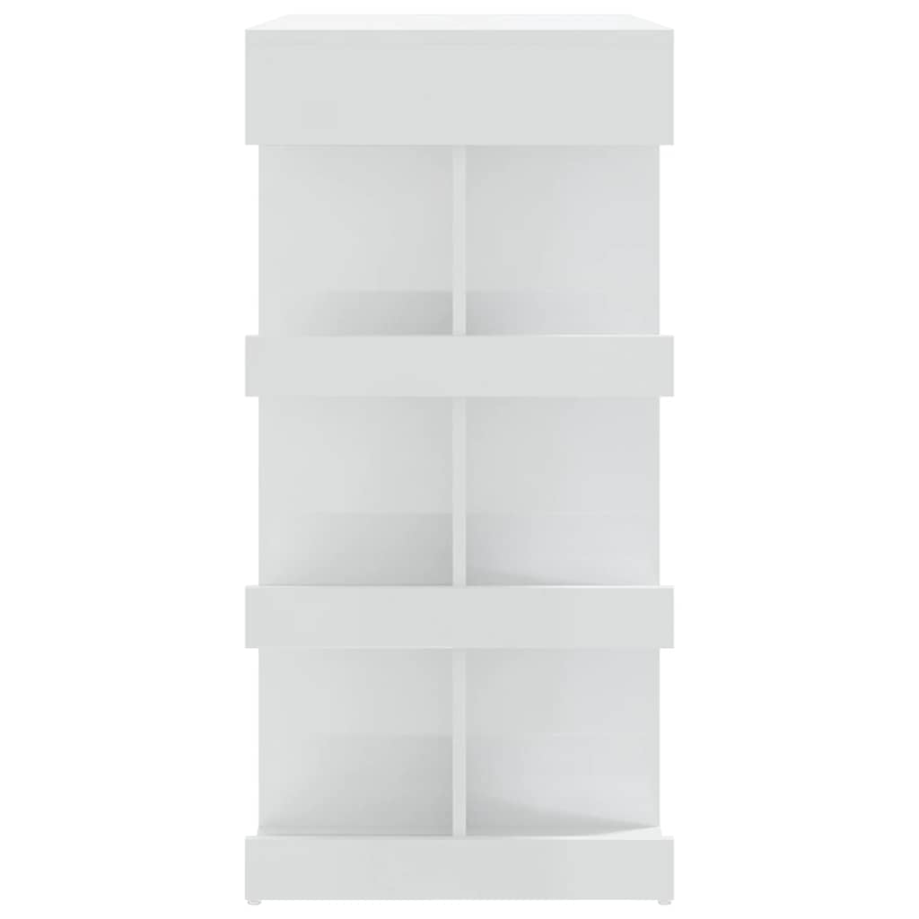 vidaXL Bar Table with Storage Rack High Gloss White 100x50x101.5 cm 6