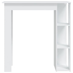 vidaXL Bar Table with Shelf White 102x50x103.5 cm Engineered Wood 3