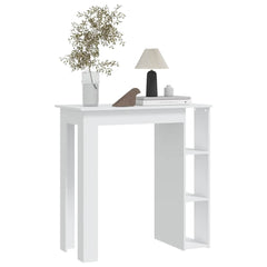 vidaXL Bar Table with Shelf White 102x50x103.5 cm Engineered Wood 5