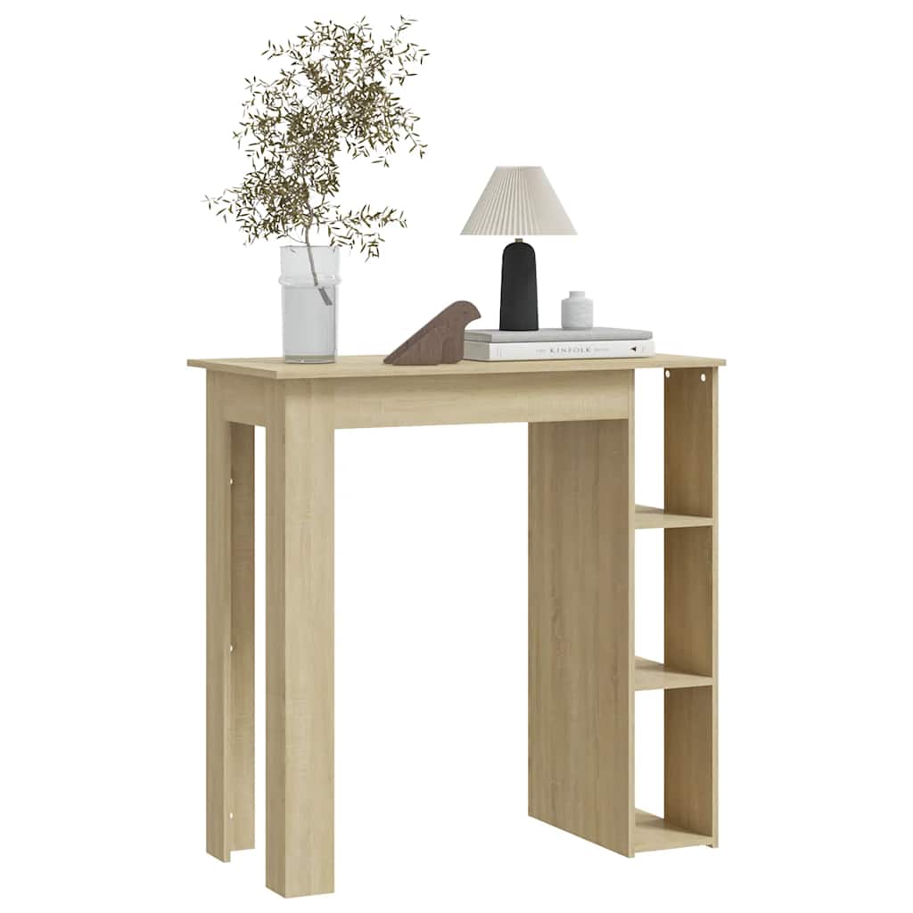 vidaXL Bar Table with Shelf Sonoma Oak 102x50x103.5 cm Engineered Wood 5