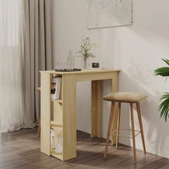 vidaXL Bar Table with Shelf Sonoma Oak 102x50x103.5 cm Engineered Wood 1