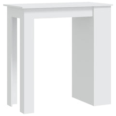vidaXL Bar Table with Storage Rack White 102x50x103.5 cm Engineered Wood 2